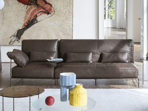 RITO - 3 seater leather sofa with removable cover _ Désirée divani